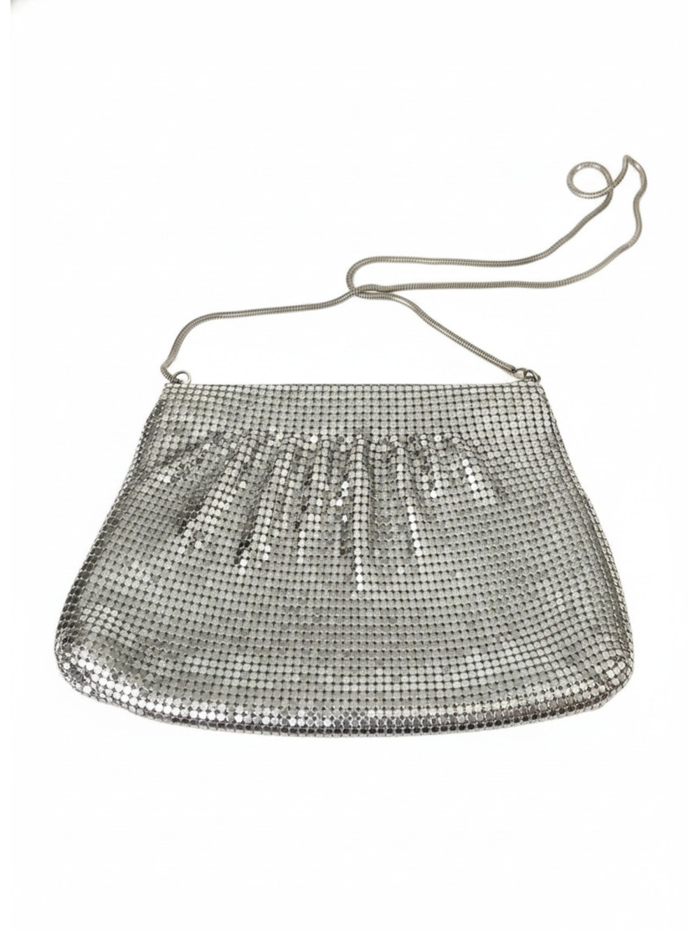 Vintage glam Silver-type mesh evening purse